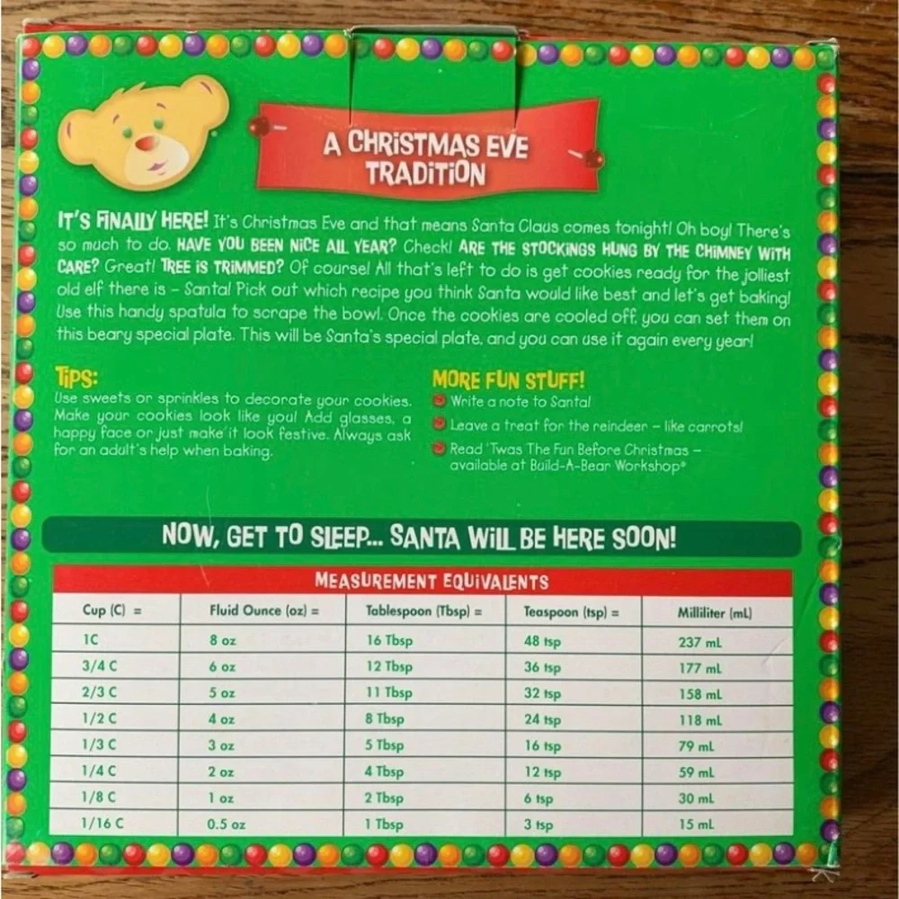 Build A Bear 2013 Cookies for Santa kit Christmas Santa Claus Cookies